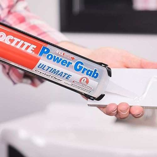 Loctite Power Grab Ultimate Crystal Clear Construction Adhesive, 9 fl oz Cartridge, 6 Pack - Versatile Construction Glue for Glass, Wood, Metal & More by Loctite - Image 6