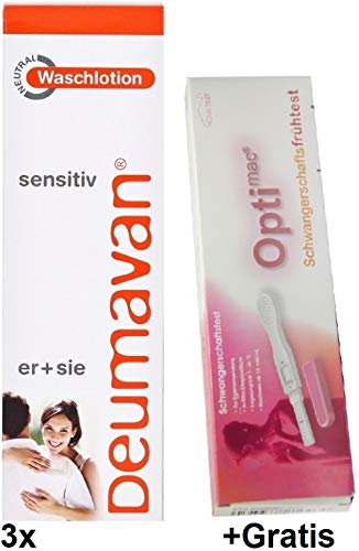 Deumavan Waschlotion Sensitiv Neutral 3x 200ml + GRATIS Schwangerschaftsfrühtest Cover