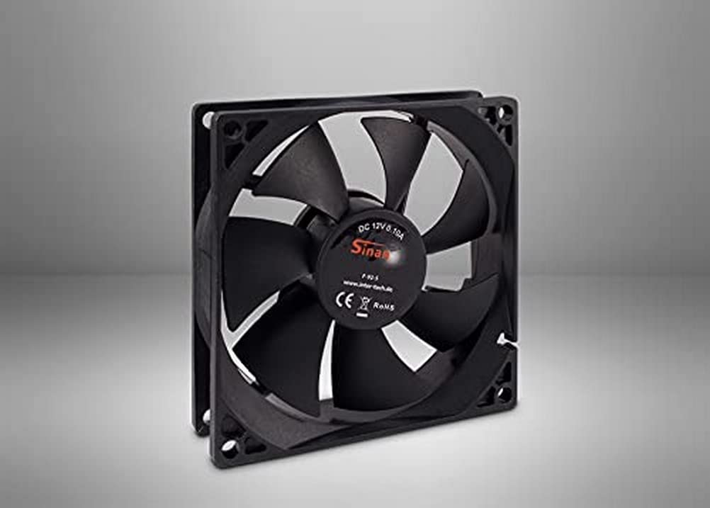 Inter-Tech 92mm Case Fan, 9.2cm x 9.2cm x 2.5cm, 2.04W, 43.4cfm, 31.9dB, 12V, 2500rpm, Desktop, Server