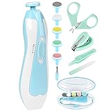 Qunlions life Baby Nail Trimmer Electric-12 in 1 Baby Nail Clippers Safe Baby Nail File Kit with a Nail Clipper, Scissor, Tweezers, and Nail Files
