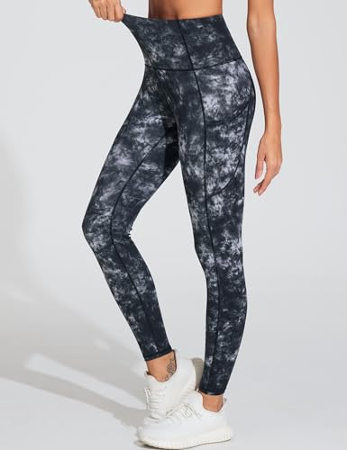 Image of THE GYM PEOPLE Thick High Waist Yoga Pants with Pockets, Tummy Control Workout Running Yoga Leggings for Women