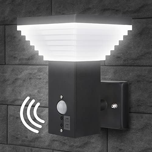 Outdoor LED Wall Light with Motion Sensor, Outside Lights Mains Powered PIR Stainless Steel External Weatherproof Light, 7W IP44 Weatherproof, 4000K Daylight White, deal for Patio Porch Garden Pathway