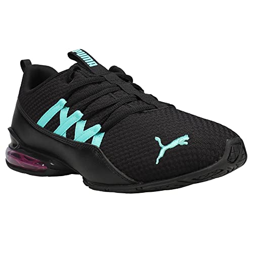 PUMA PUMA Women's RIAZE PROWL MOD MULTI Sneaker, Puma Black-Blue Turquoise, 10