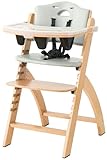 [ビヨンドジュニア（Beyond Junior）] ベビーチェア ハイチェア【ナチュラル・グレー】高さ調節可能 カバー付きテーブル 立ち上がり防止ベルト付き 転落防止ガード 滑り止め付き 離乳食 イス