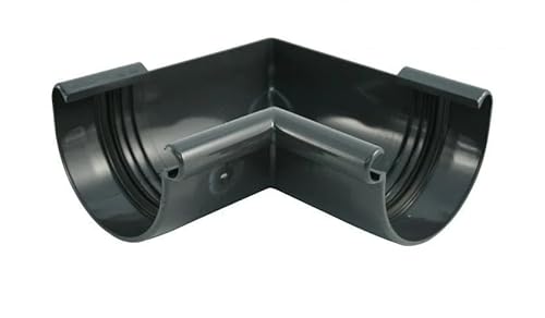 Marley Dachrinnenset aus PVC Dachrinnenteile RG 75 - Anthrazit RAL 7016 Regenrinnen System (Innenecke)