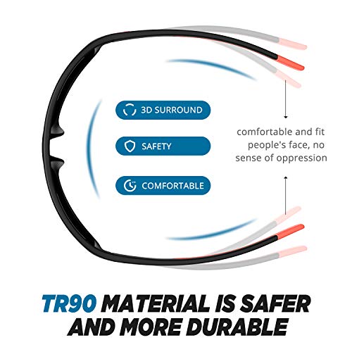 Torege Polarized Sports Sunglasses For Men Women Running Fishing Golf Driving Cycling Baseball Tr90 Frame Glasses For Polarized Uv Protection Tr19 Hyperion (Matte Black&Red&Red Revo Lens) #TOP3