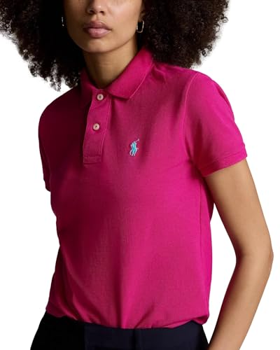 Image of Polo Ralph Lauren Women's Classic Fit Mesh Polo Shirt, PinkSky, X-Small