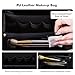 Prite Makeup Bag for Women Travel Waterproof Vegan Leather Cosmetic Bag Open Flat Toiletry Bag With Clear Divider and Handle (Large Black Pro)