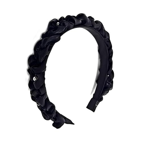 KAJYLFAST Black Women's Wide Edge Clip Headband Pearl Hair Accessory