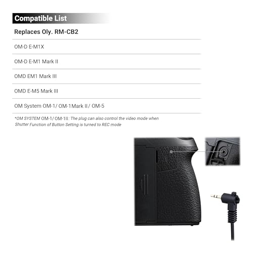 JJC Disparador Cable de Conexión para OM System OM-1 Mark II, OM-1, OM-5, OM-5III, Olympus OM-D E-M1X, E-M1 Mark II, E-M1 Mark III, EM5 Mark III Cámara - imagen 6