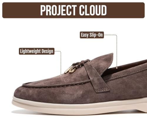 Image of Project Cloud 100% Genuine Leather Slip-on Casual Loafers for Women | Memory Foam Insole Lightweight Womens Loafers - Non-Slip Moccasins Comfortable Casual Footwear - Comfortable Loafers Women