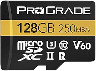 microSD card V60 (128GB) - tested for full size SD card devices | up to 250MB/s reading, 130MB/s write by ProGrade Digital