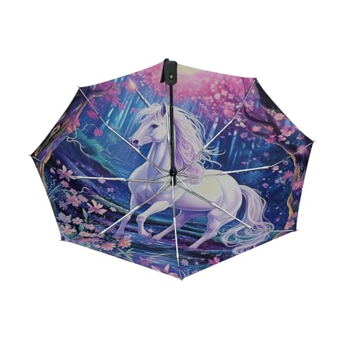 Parapluie licorne fleur de printemps, cadeau idéal compact - 4