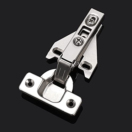 Probrico Soft Opening Kitchen Cabinet Hinges 2 Pairs (4 Pieces), Brushed Satin Nickel Face Frame Mounting Concealed Hinges For Kitchen Cupboard Hardware, With Mounting Screws #TOP3