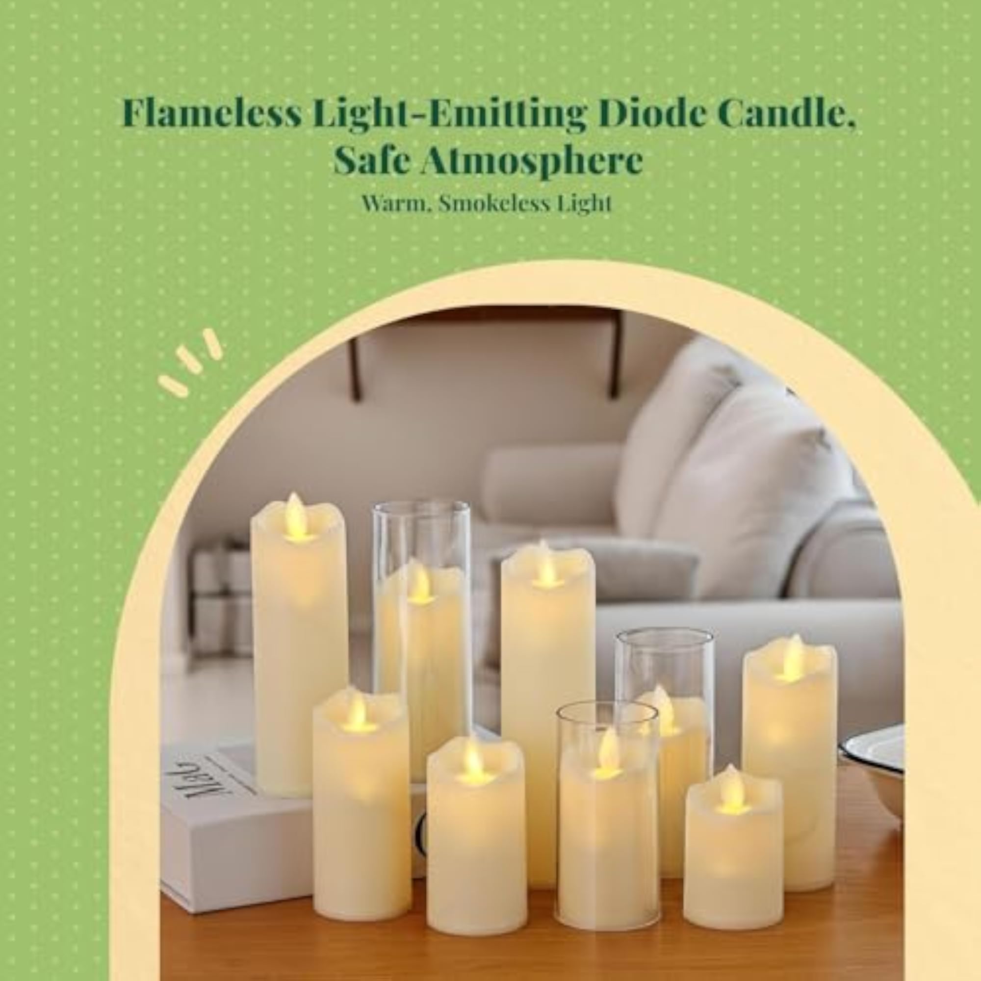 LED Flameless Candle, Acrylic Pillar, Decorative Table Lamp
