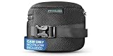 Proglobe Essential Neck Pillow Case & Travel Bag Compression Storage Mesh Cover with Snap Clasp, Compact Carrying Case Attaches to Luggage, Backpack, or Purse β Black