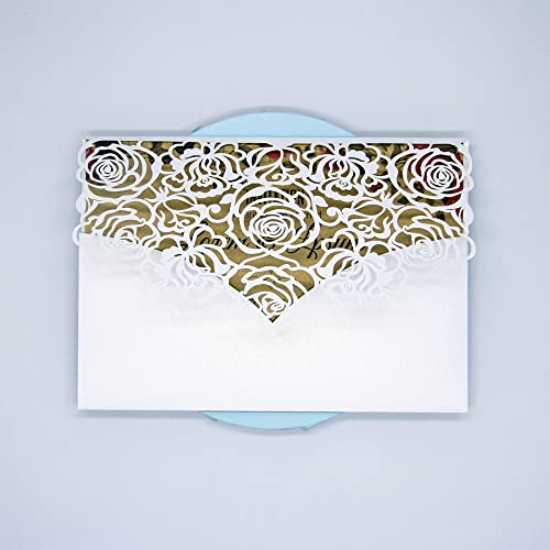 Invitaciones de boda corte láser que evitan buscar sobres y cintas por separado 3