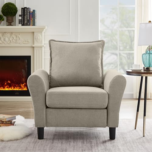 Sillón Moderno Beige Piel de Melocotón miniatura 1