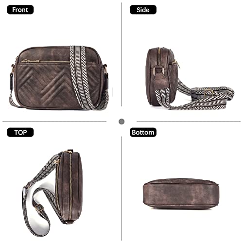 BOSTANTEN Quilted Crossbody Bags for Women Vegan Leather Purses Small Shoulder Handbags with Wide Strap | Quilted, Small, with Wide Strap, Quilted, Purses, Small