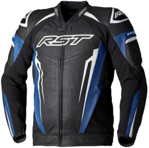 RST Tractech EVO 5 Motorcycle Leather Jacket, black/blue, L
