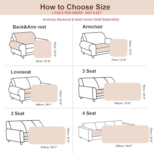 GOSTADY Fuzzy Soft Thick Couch Cover for Dogs, Non-Slip Washable Water-Resistant Sofa Slipcover for Sectional Sofa, Pet Friendly Furniture Protector for Couch Arm, Brown, 27.6"×27.6", 1 pcs — view 6