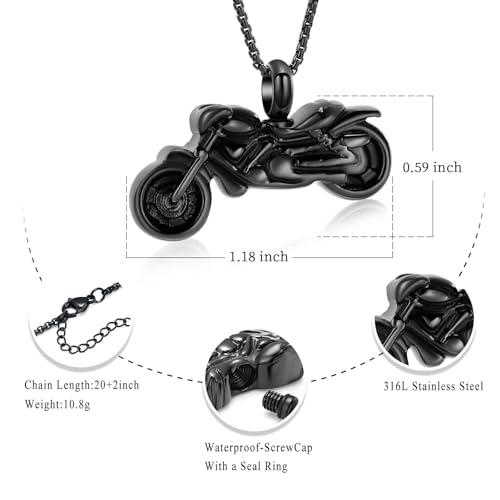 Collier funéraire moto étanche pour protéger les cendres du deuil