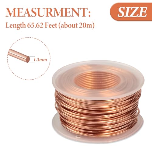 TAIANJI Elektrokultur Gardening kupferdraht, Durchmesser 1.3mm Kupferdraht Blank 16 Gauge Reiner für Wachsende Garten, Pflanzen, Gemüse (20m Gesamtlänge)