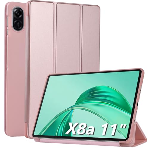 WD&CD Case Compatible with Honor Pad X8a 11 Ultra Slim Smart Leather Cover with Stand Function Compatible with Honor Pad X8a 11 Tablet Rose Gold