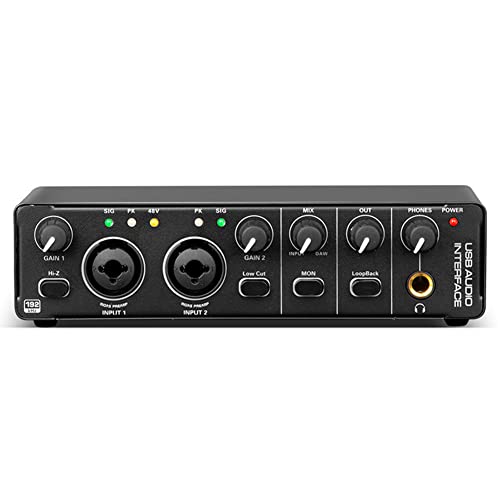 Qwertfeet Tarjeta de sonido de audio portátil con monitor, tarjeta de consola de mezcla de sonido,...