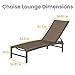 Crestlive Products Aluminum Adjustable Chaise Lounge Chair Outdoor Five-Position Recliner, Curved Design, All Weather for Patio, Beach, Yard, Pool (2PCS Brown)