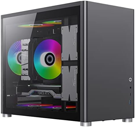 GameMax Spark Gaming Cube, Micro-ATX Modular Gaming PC Case, Dual Tempered Glass Side Panels, USB3.0 - Type C | Black
