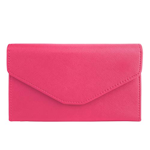 Preisvergleich Produktbild xperg Reisepass Tasche, Reisepasshülle RFID-Blocker Schutzhülle, Brieftasche Pass Hülle Passport Etui Ausweistasche Dokumente Organizer für Damen, Große Kapazität 19 x 11 cm Rose rot