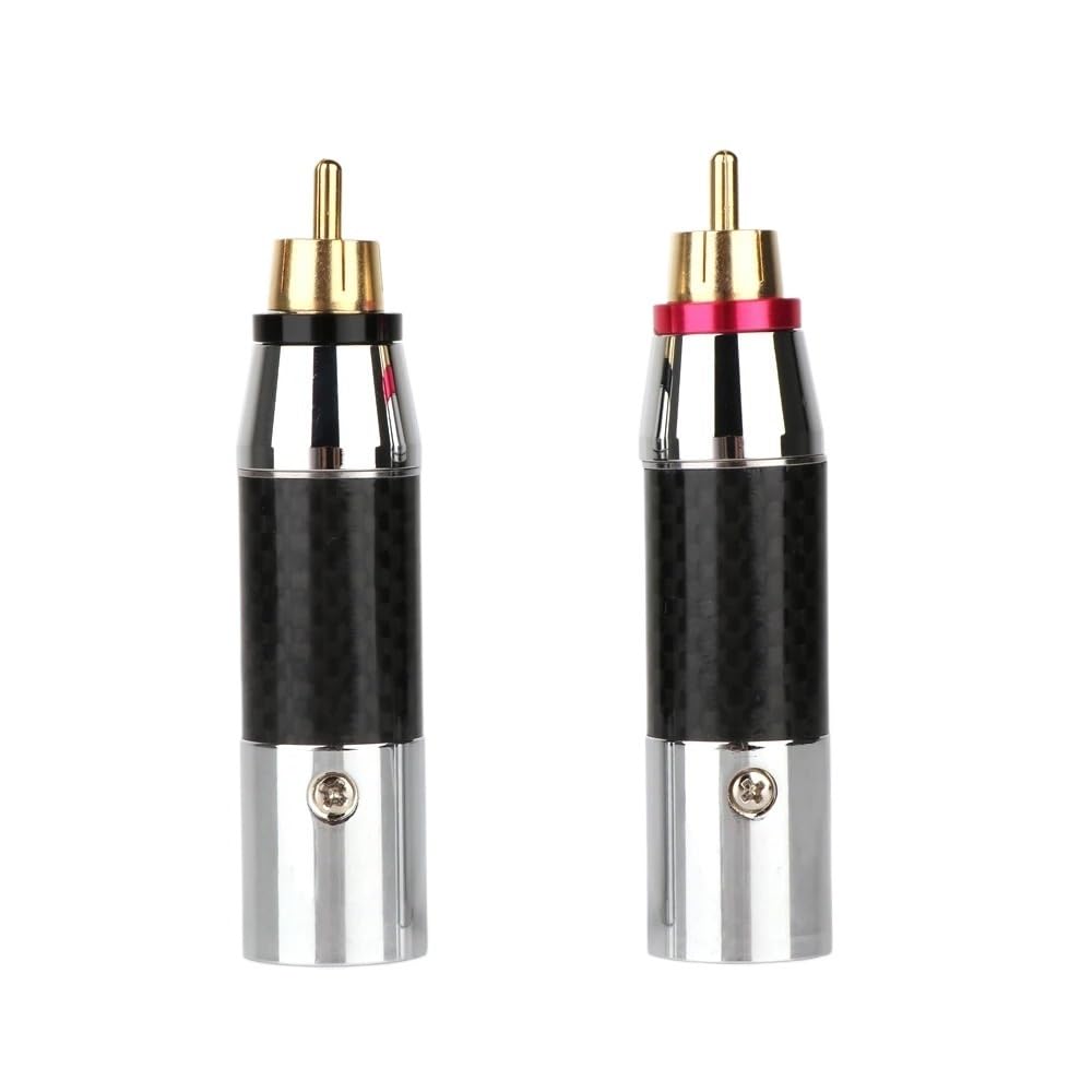 2Pcs Carbon Fiber High End Balance Plug To Plug Plug Connector 3 Pin Female To Male Audio Jack Adapter (Color : Male to RCA Male)
