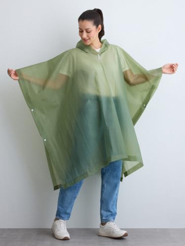 Image of Citizen Eco-Friendly EVA Poncho Raincoat for Men & Women, Lightweight Waterproof Coat with Hood, Adjustable Drawstring, Button Closure Outdoor Rainwear