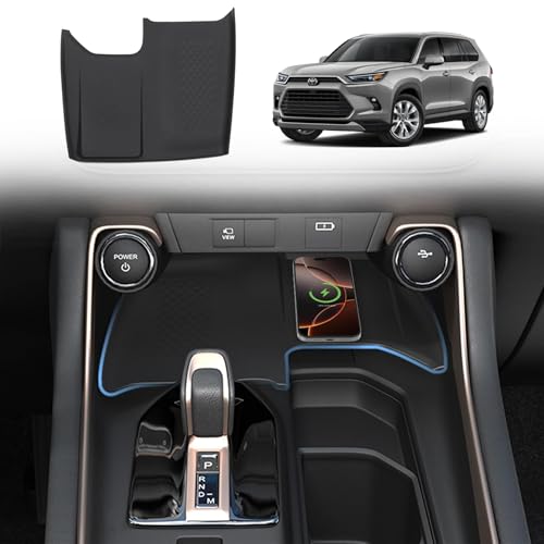 TRSAIM Wireless Charging Mat Compatible with 2024 2025 Toyota Grand Highlander, Non-Slip Silicone Protective Liner for Interior Accessories