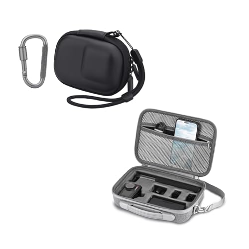 Carrying Case for DJI Osmo Action 5 Pro Small Storage Bag PU Hard Travel Protector Case Travel Portable Shoulder Bag Compatible Adventure Combo Accessories