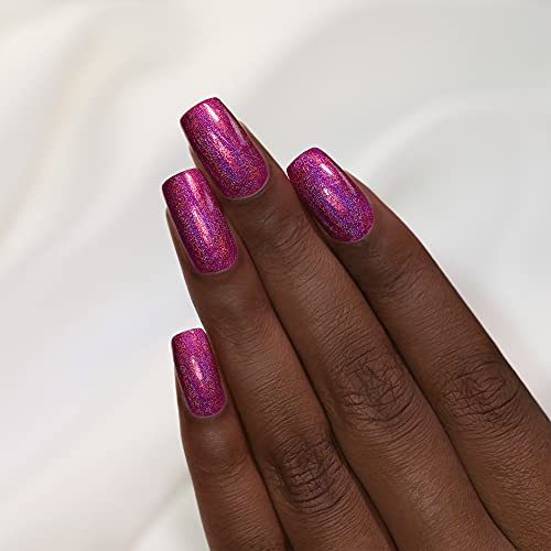 Image of ILNP Bouquet Toss - Vivid Fuchsia Pink Ultra Holo Nail Polish