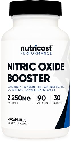 Image of Nutricost Nitric Oxide Booster (2250mg) 90 Capsules - Gluten Free, Non-GMO, 750mg Per Casule, 30 Servings