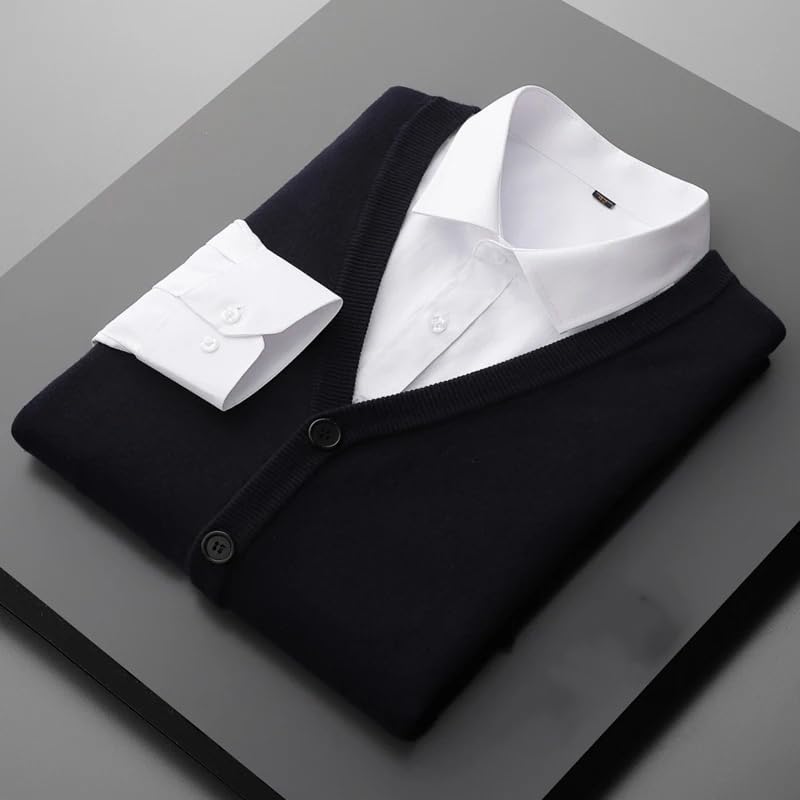 Men's Knitted Vest V-Neck Sleeveless Cardigan Sweater Business Casual Loose Waistcoat Tops2