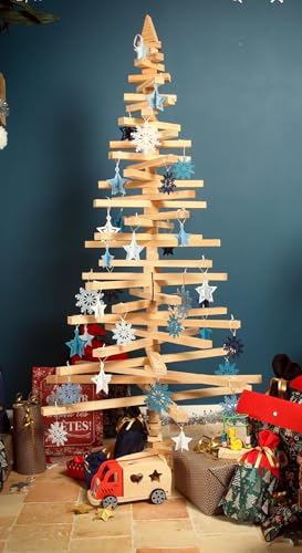 Grand Sapin de Noël en Bois Naturel Hauteur 2.20m 100% Français fabriqué en France Durable démontable