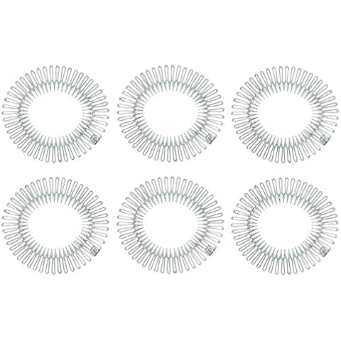 Fodattm 6PCS Women Lady Stretch Flexible Plastic Full Circle Hair Comb Headband Hair Hoop Hair Clip Spring Head Band with Deep Teeth (Clear) Cover