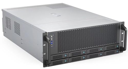 Image of Rosewill 4U Server Chassis Case|Supports up to 4 GPUs|8 Hot-Swap 3.5 inch /2.5 inch SATA /SAS up to 12Gbps|E-ATX Compatible|3x 12038 Hot-Swap Fans,2 Rear 8038 Fans|USB 3.2 Type-C|With Rail Kit-RSV-AI01
