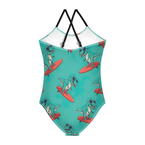 Swimsuit Toddler Girl, Summer Beach Apparel 3-10 Y, Cute Funny Dinosaurs Green2