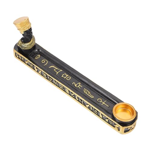 JHKNNK Bandeja para Incienso de Resina Cabeza de Reina Egipcia, Soporte para Varillas y Conos, Adecuado para Decoración Feng Shui en Casa y Oficina, 25 X 9 CM