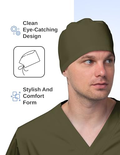 Image of Solid Working Cap Scrub Cap for Women and Men Unisex Surgical Cap Comfortable and Stylish Scrub Hat