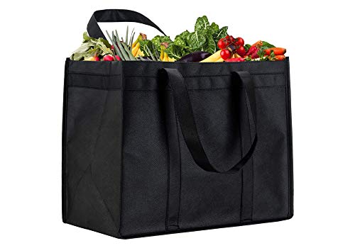 NZ Home XL Reusable Grocery Bags, Heavy Duty Shopping Tote, Stands Upright, Foldable, Washable (Mixed Color 5 Pack)