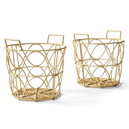 TNLOJI 2-Piece Storage Basket with Handles, Poly...