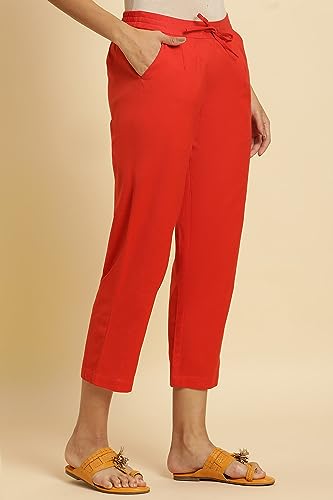 Image of W for Woman Women's High Rise W Cotton Blend Slim Pants | Cotton Blend Slim Pants | Trousers