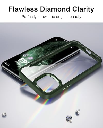 Image of HOOMIL Case for iPhone 11 Pro 5.8-Inch, Non-Yellowing, Drop Protection, Anti-Scratch Transparent Hard Back Phone Cover - Green