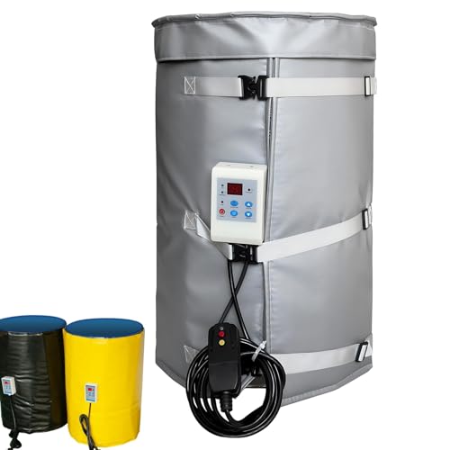 Drum Heater Heating Blanket Insulated Wrap for 55/275 Gallon Containers, Steady Heat for Oils, Chemicals, Honey and Wax, Adjustable Thermostat for Industrial, Garage and Shop Applications(200L)
